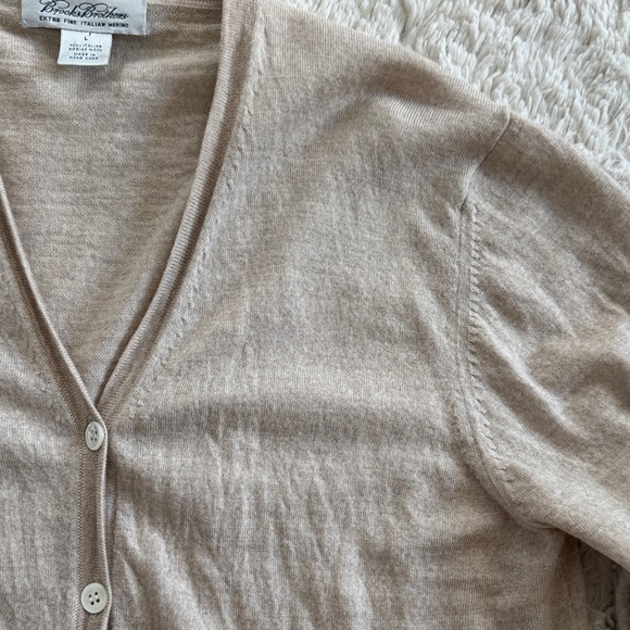 Brooks Brothers wool Light Tan Cardigan - Picture 5 of 6